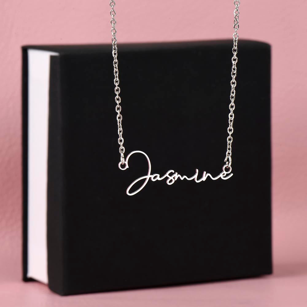 You Belong Amongst The Wildflowers Decorative Card And Custom Name Polished Stainless Steel Necklace With Box Book Lover Gift Font 2
