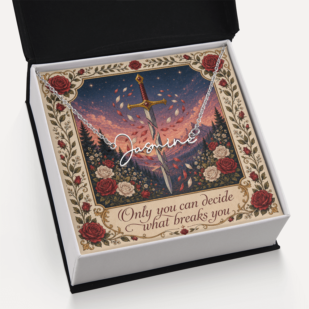 Only You Can Decorative Card And Custom Name Polished Stainless Steel Necklace With Box Book Lover Gift Font 2