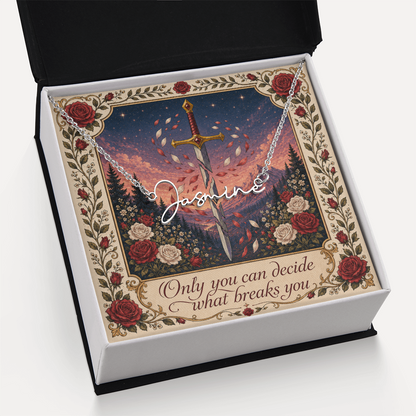 Only You Can Decorative Card And Custom Name Polished Stainless Steel Necklace With Box Book Lover Gift Font 2