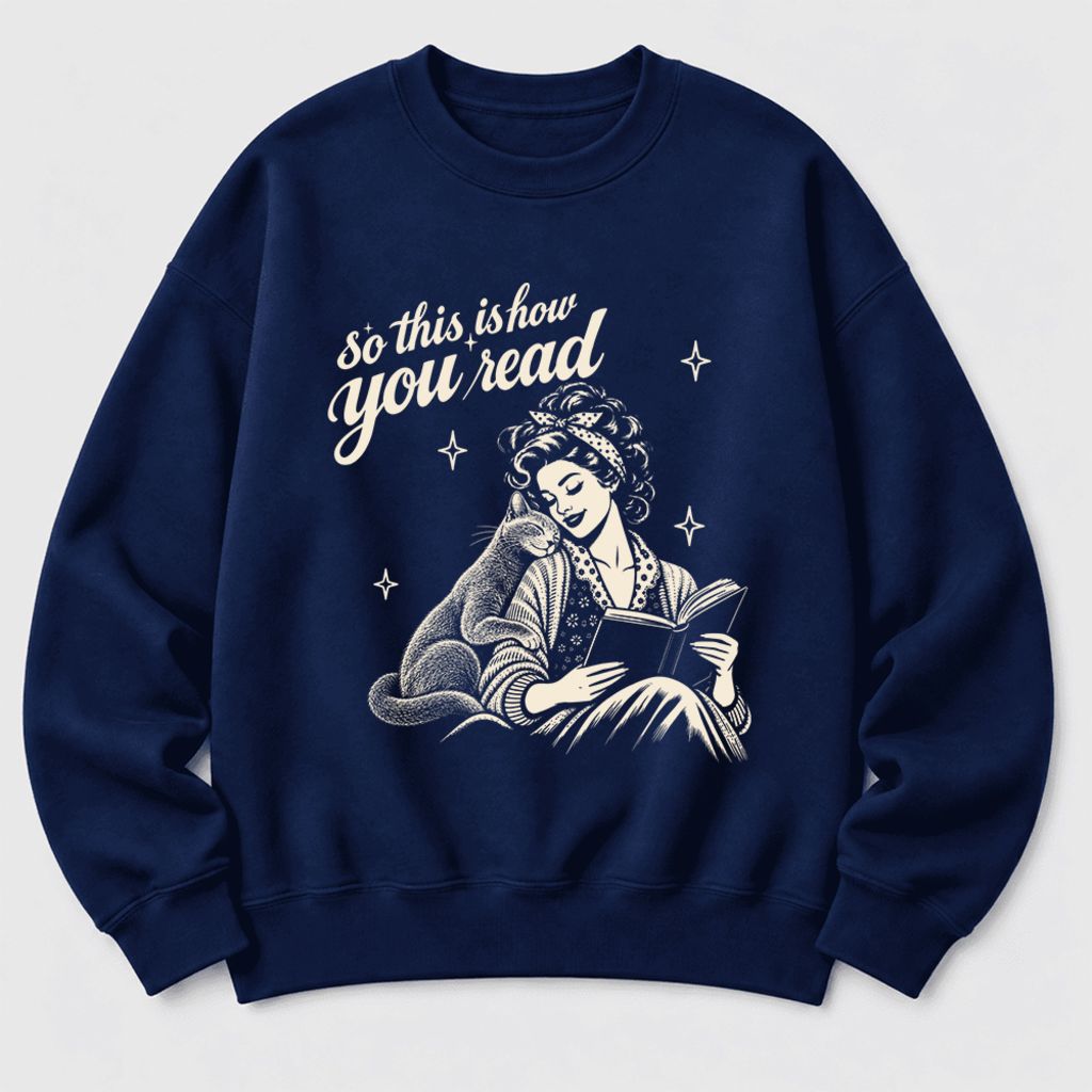 How You Read Russian Blue Softstyle Sweatshirt | Cat Lover Reader Gift Navy