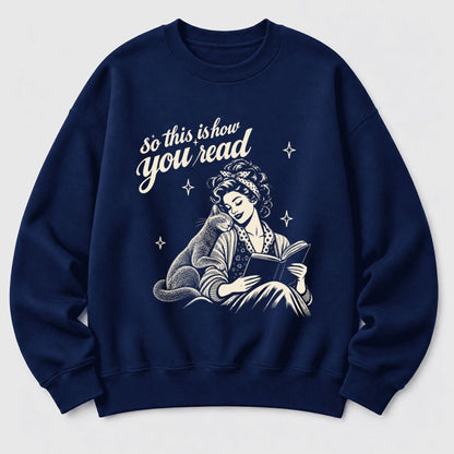 How You Read Russian Blue Softstyle Sweatshirt | Cat Lover Reader Gift Navy