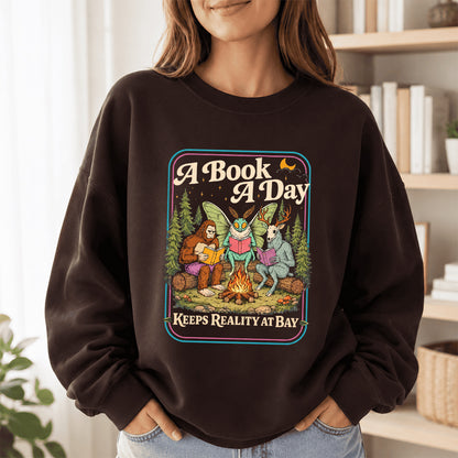 Cryptid Book Club Crewneck Sweatshirt | Reader Gift Dark Chocolate