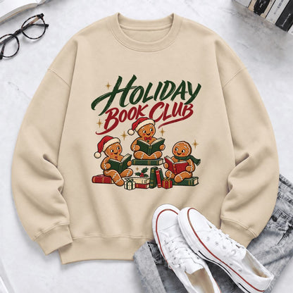 Holiday Book Club Softstyle Sweatshirt | Christmas Book Club Gift Sand