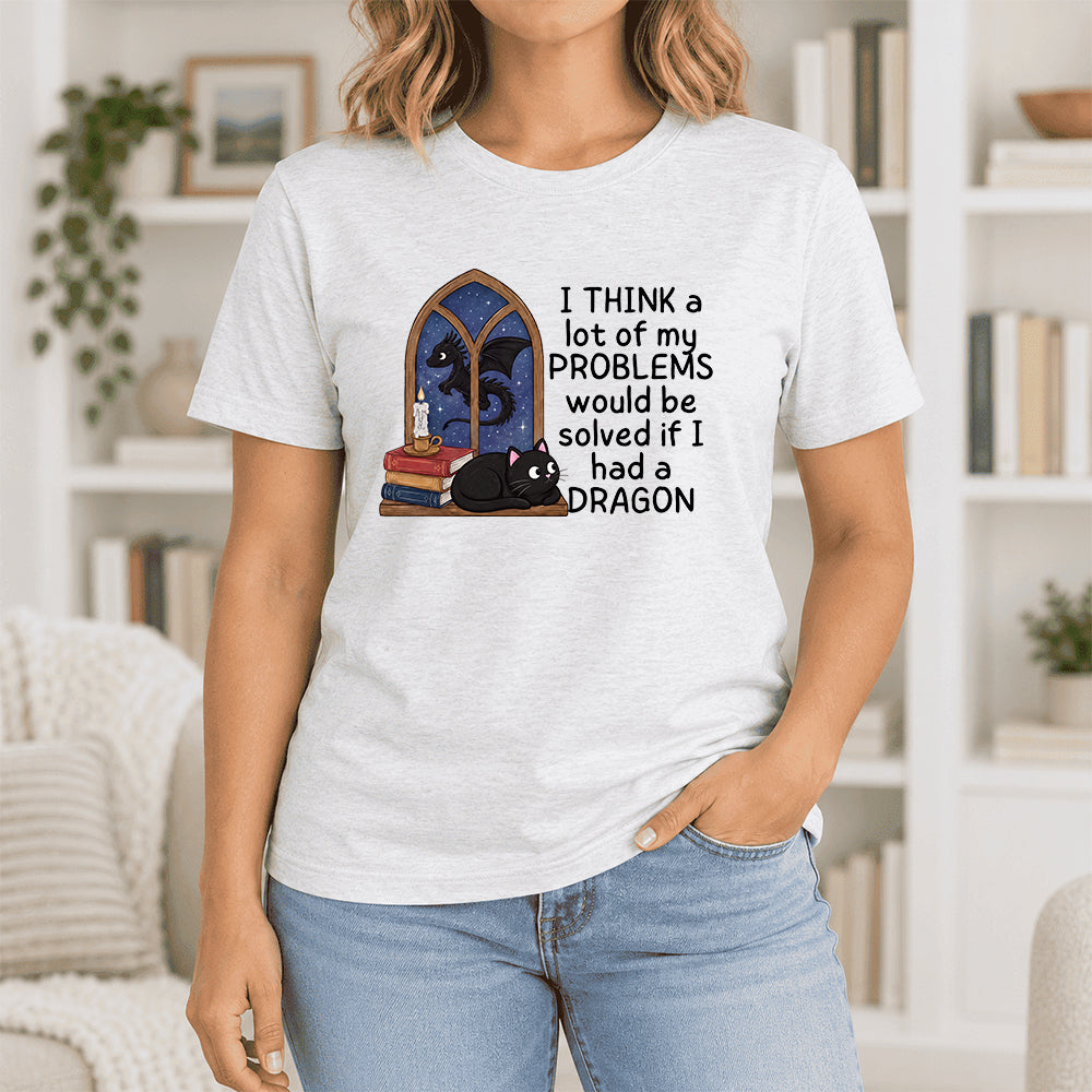 If I Could Have A Dragon Ultra-Soft Cotton T-Shirt | Fantasy Book Lover Gift Ash