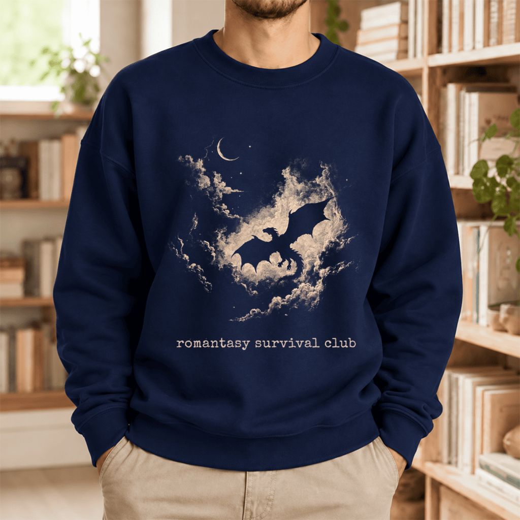 Romantasy Survival Club Softstyle Sweatshirt | Fantasy Reader Gift Navy