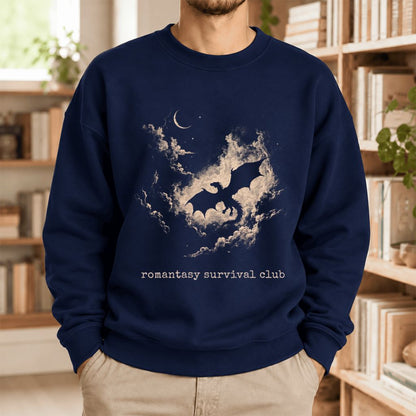 Romantasy Survival Club Softstyle Sweatshirt | Fantasy Reader Gift Navy