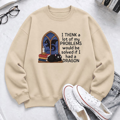 If I Could Have A Dragon Softstyle Sweatshirt | Fantasy Book Lover Gift Sand