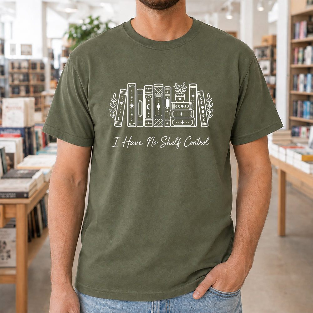 I Have No Shelf Control Softstyle T-Shirt | Book Lover Gift Military Green