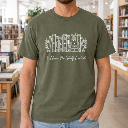 I Have No Shelf Control Softstyle T-Shirt | Book Lover Gift Military Green