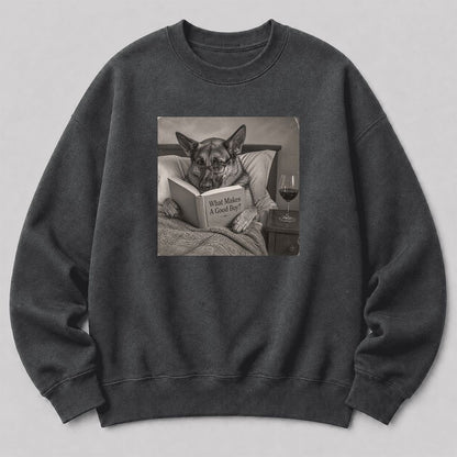 What Makes A Good Boy Crewneck Sweatshirt | Dog Lover Reader Gift Dark Heather