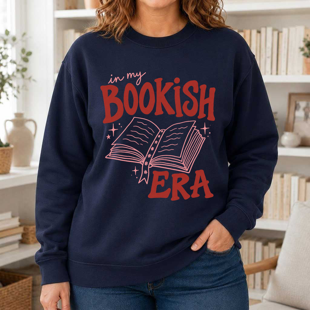 In My Bookish Era Crewneck Sweatshirt | Reader Gift Navy