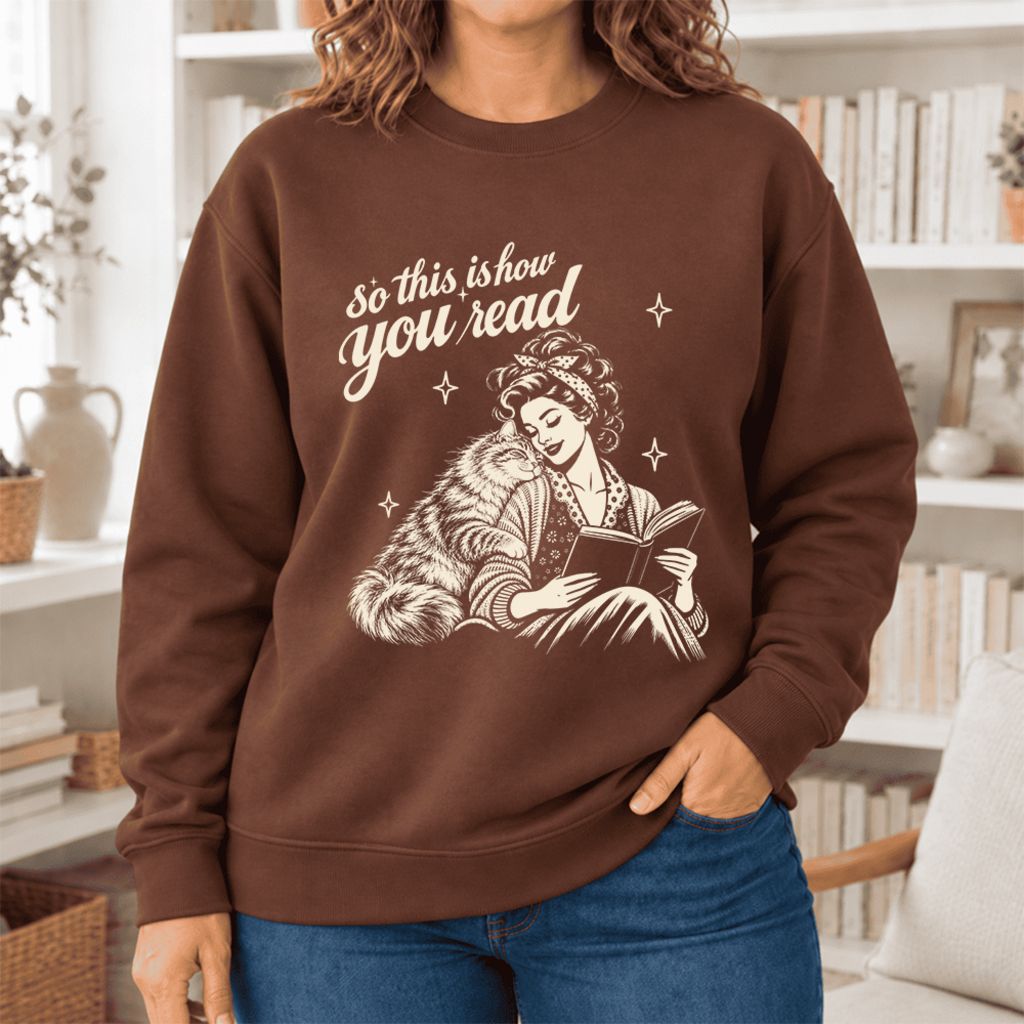 How You Read Siberian Softstyle Sweatshirt | Cozy Cat Lover Reader Gift Cocoa