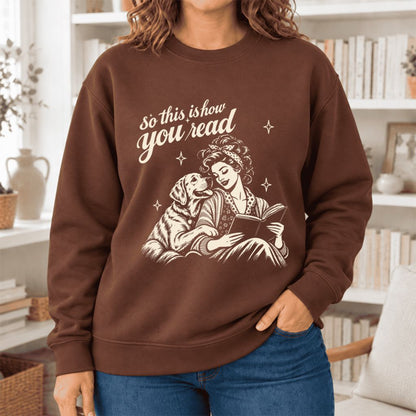 How You Read Labrador Retriever Softstyle Sweatshirt | Cozy Dog Mom Reader Gift Cocoa