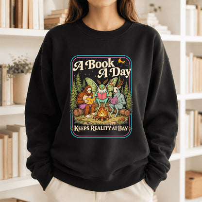 Cryptid Book Club Crewneck Sweatshirt | Reader Gift Black