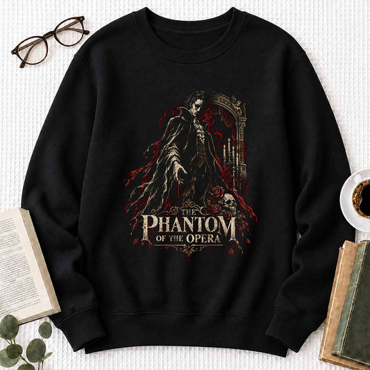 The Phantom Of The Opera Crewneck Sweatshirt | Gothic Halloween Book Lover Gift Black