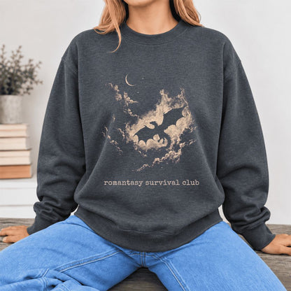 Romantasy Survival Club Softstyle Sweatshirt | Fantasy Reader Gift Dark Heather