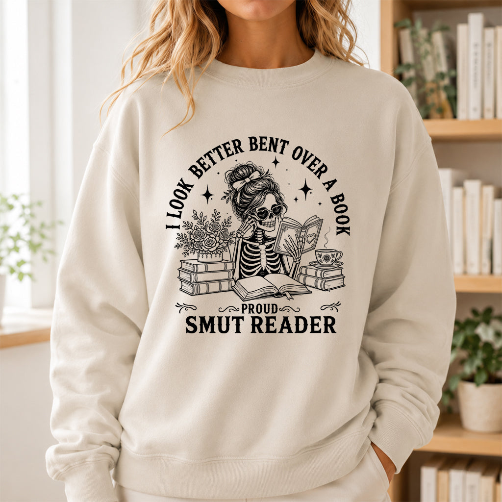 I Look Better Bend Over A Book Crewneck Sweatshirt | Reader Gift Sand