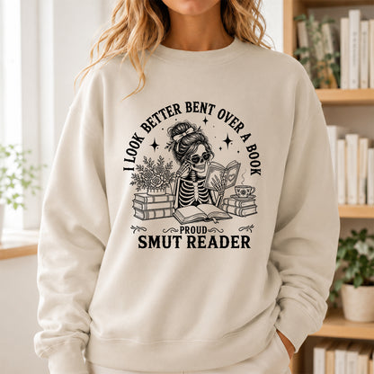 I Look Better Bend Over A Book Crewneck Sweatshirt | Reader Gift Sand