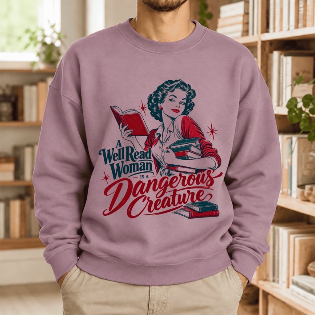 A Well Read Woman Is A Dangerous Creature Softstyle Sweatshirt | Reader Gift Paragon
