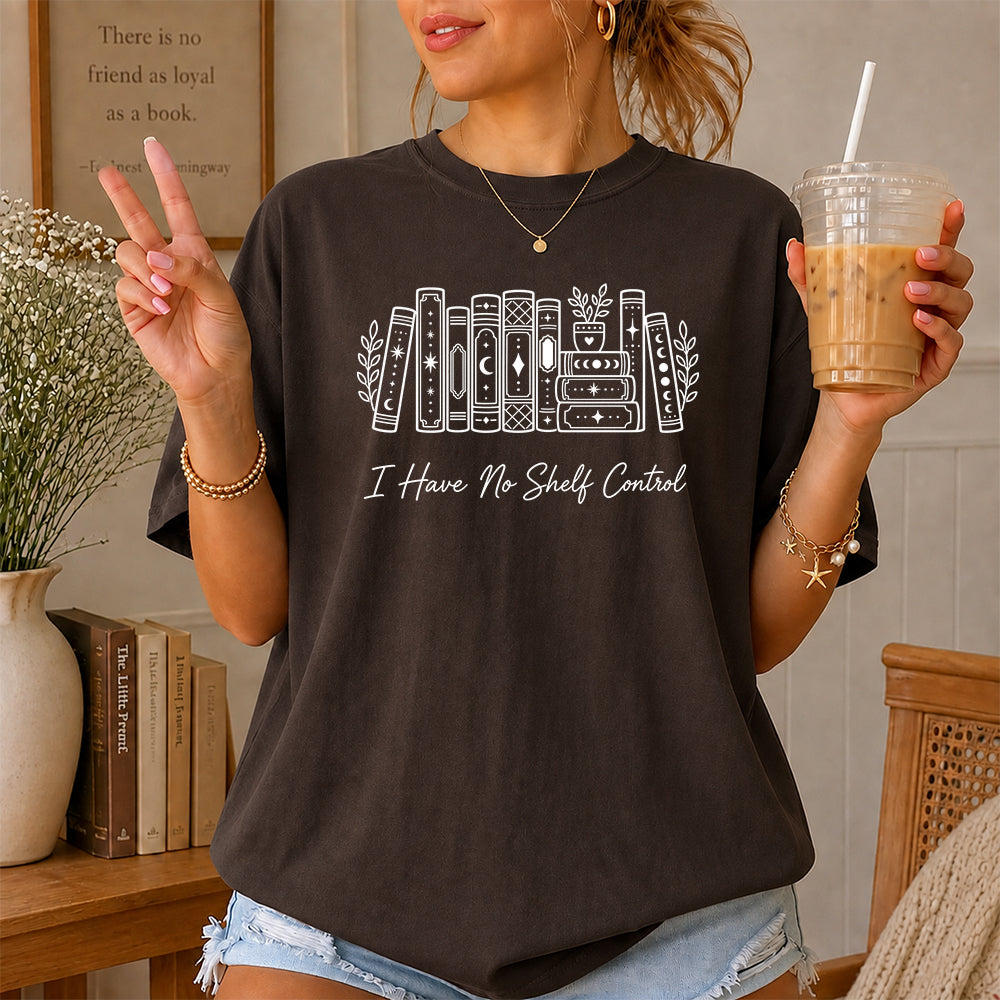 I Have No Shelf Control Softstyle T-Shirt | Book Lover Gift Dark Chocolate
