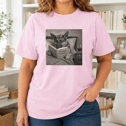 What Makes A Good Boy Printed T-Shirt | Cozy German Shepherd Mom Reader Gift Light Pink