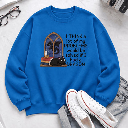 If I Could Have A Dragon Softstyle Sweatshirt | Fantasy Book Lover Gift Royal