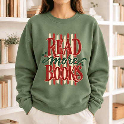 Read More Book Christmas Softstyle Sweatshirt | Christmas Book Lover Gift Military Green