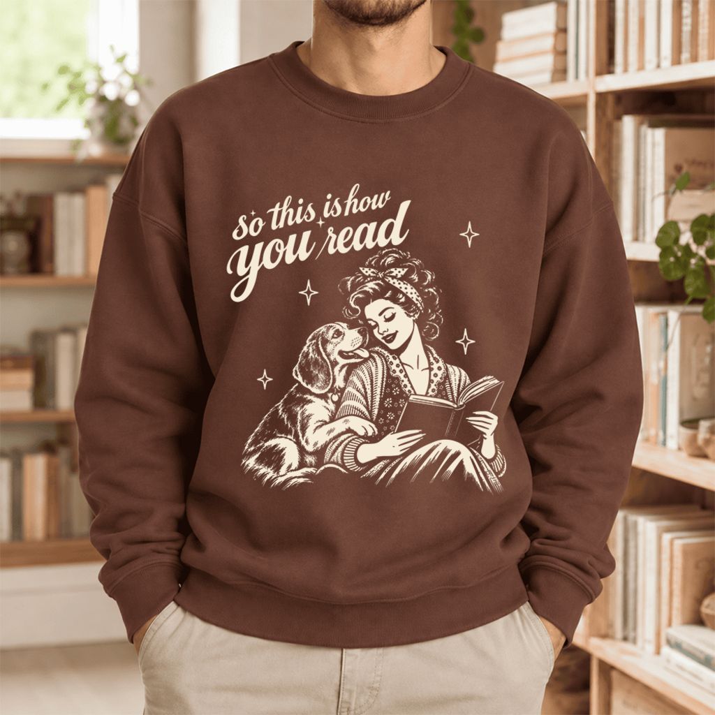 How You Read Beagle Softstyle Sweatshirt | Cozy Dog Mom Reader Gift Cocoa