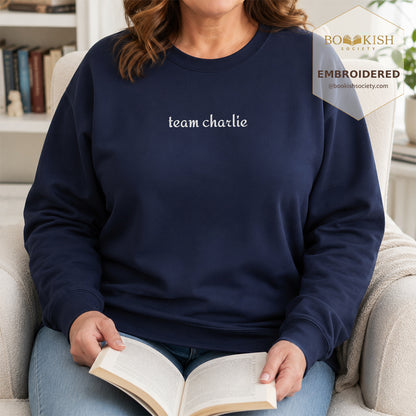 Team Charlie Embroidered Sweatshirt | Reader Gift Navy