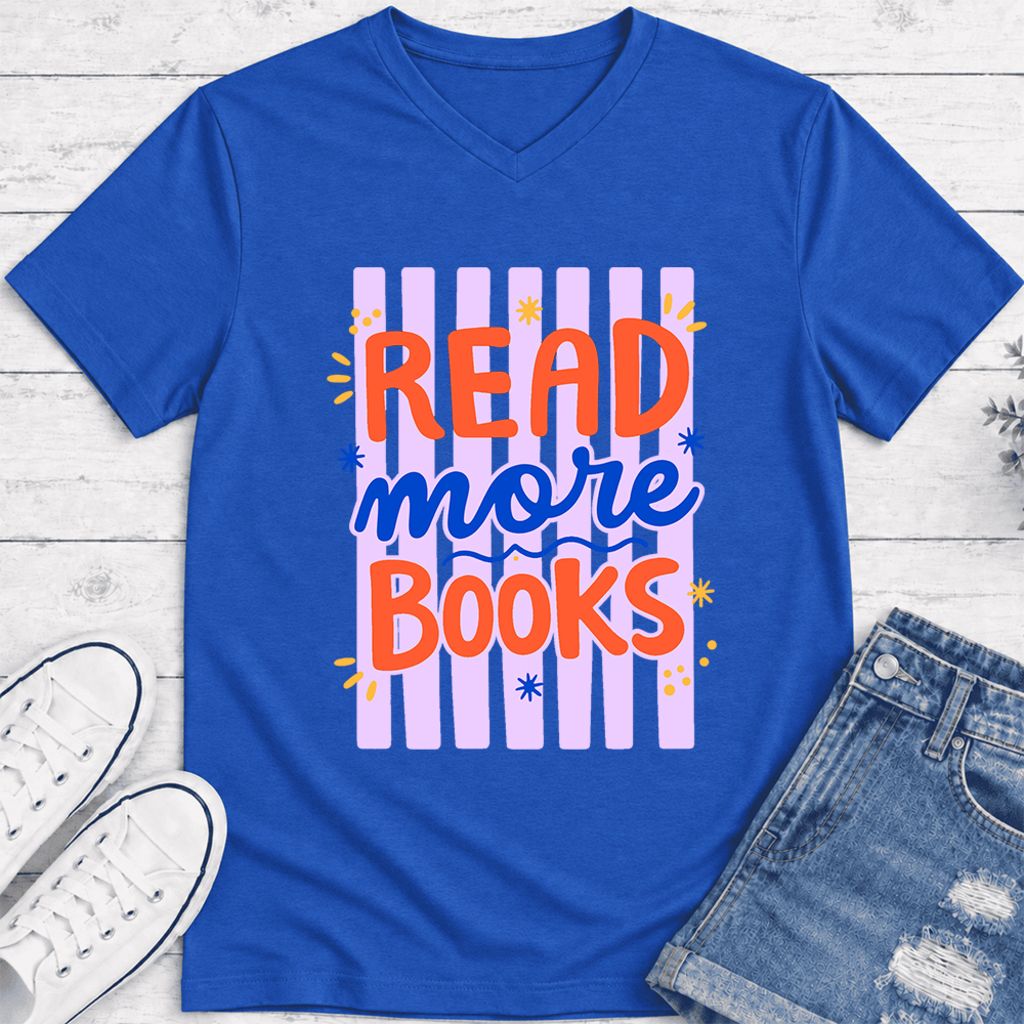 Read More Books Ultra-Soft V-Neck | Energizing Book Lover Gift True Royal