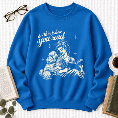 How You Read Poodle Softstyle Sweatshirt | Cozy Dog Mom Reader Gift Royal