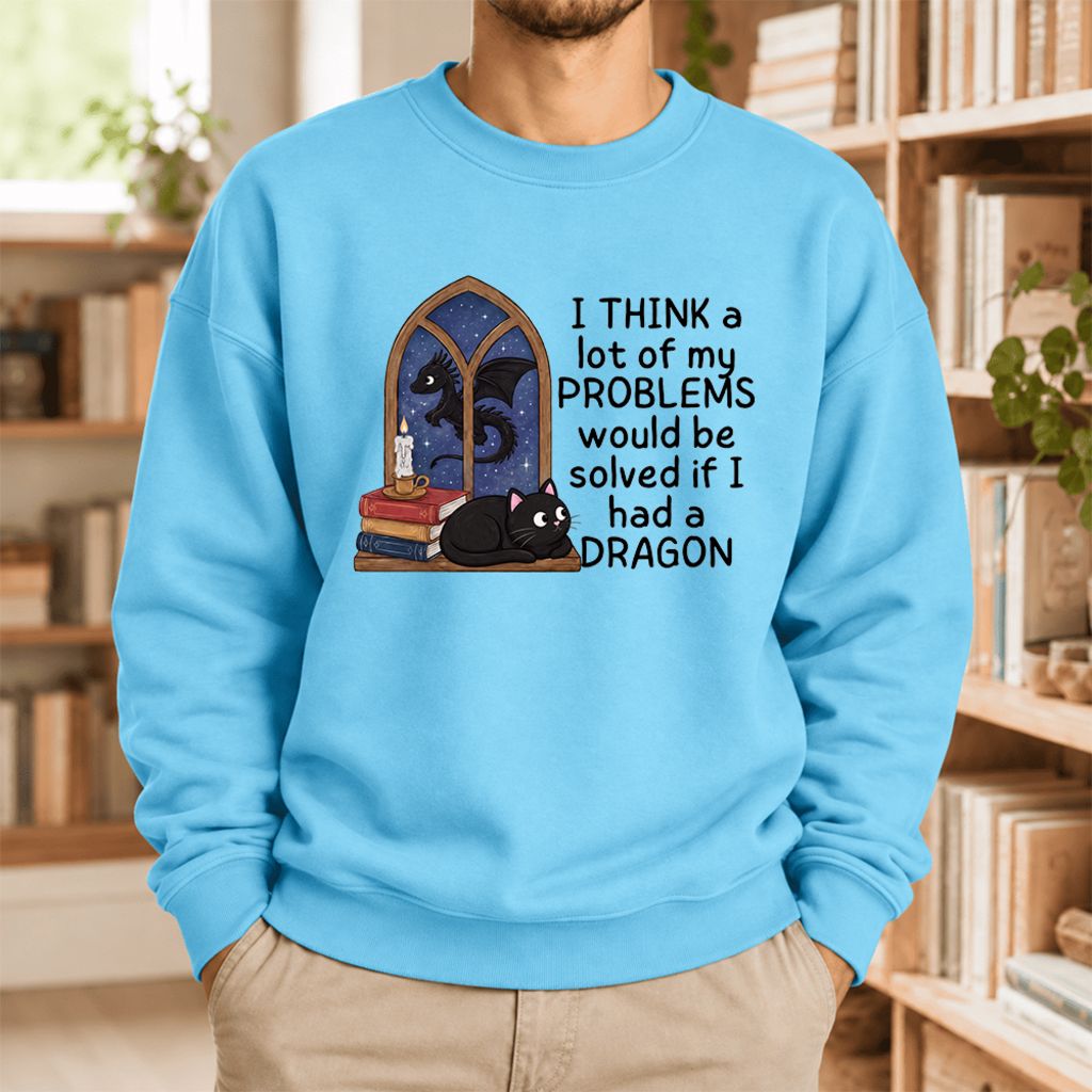 If I Could Have A Dragon Softstyle Sweatshirt | Fantasy Book Lover Gift Sky
