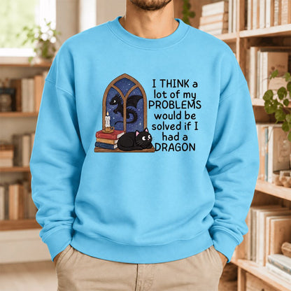 If I Could Have A Dragon Softstyle Sweatshirt | Fantasy Book Lover Gift Sky