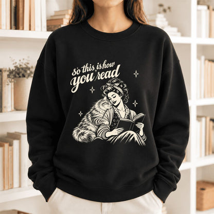 How You Read Siberian Softstyle Sweatshirt | Cozy Cat Lover Reader Gift Black