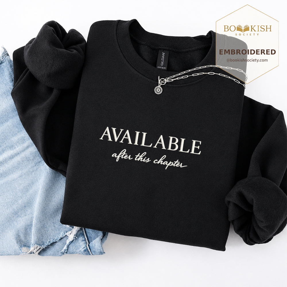 Available After This Chapter Embroidered Sweatshirt | Reader Gift Black