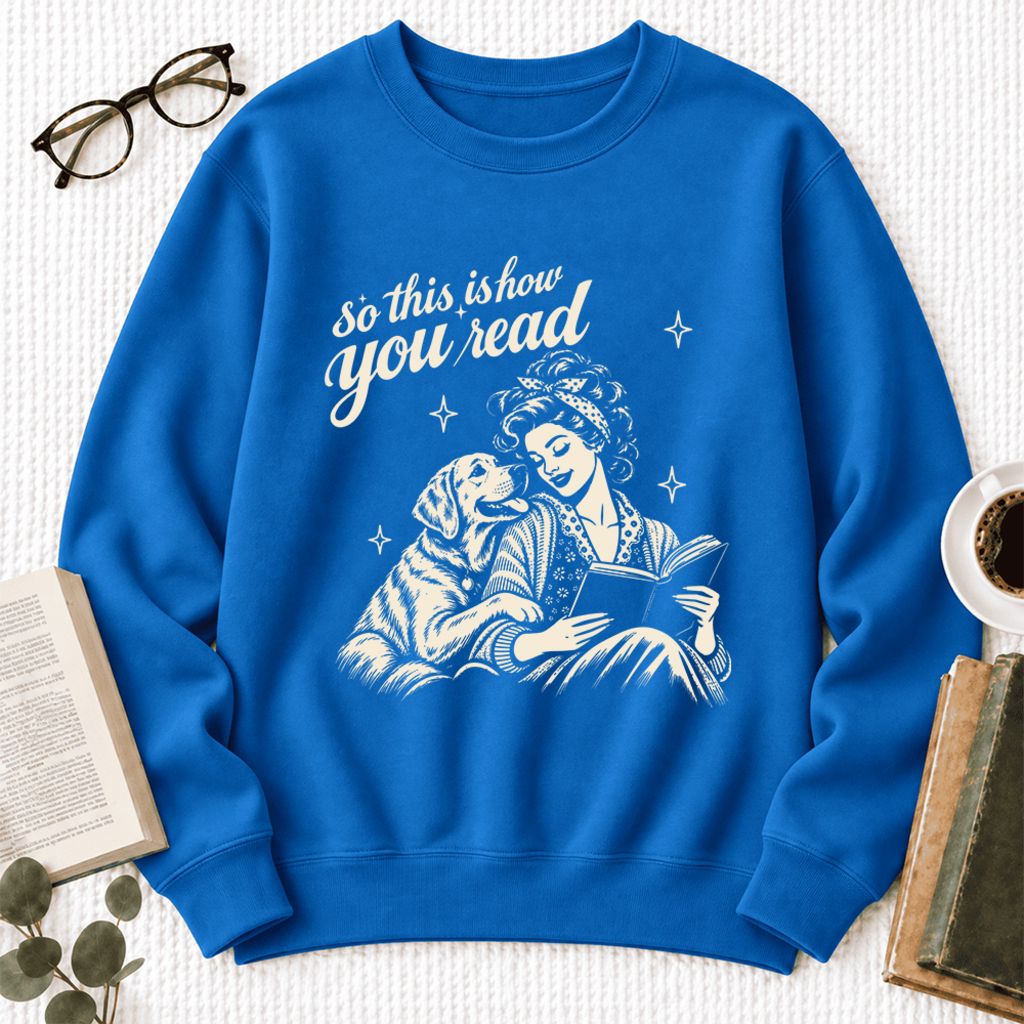 How You Read Labrador Retriever Softstyle Sweatshirt | Cozy Dog Mom Reader Gift Royal