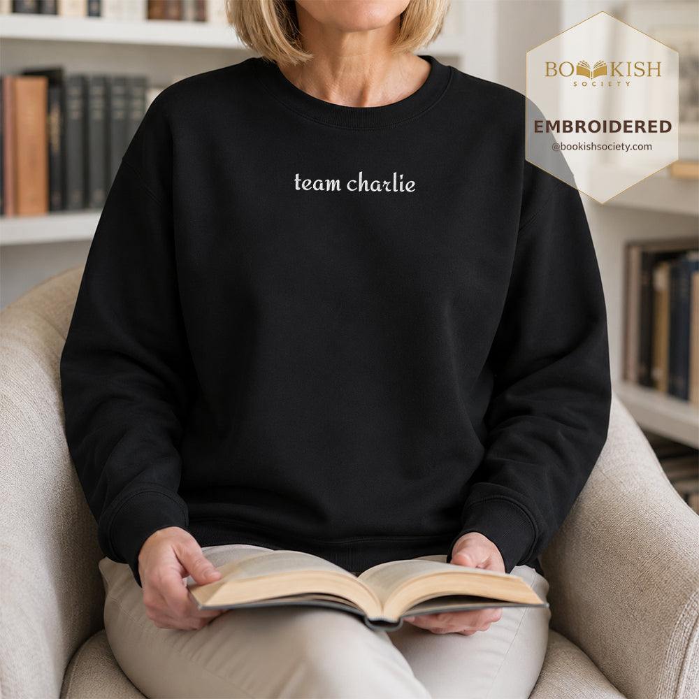 Team Charlie Embroidered Sweatshirt | Reader Gift Black