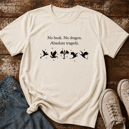 No Book No Dragon Softstyle T-Shirt | Book Lover Gift Natural