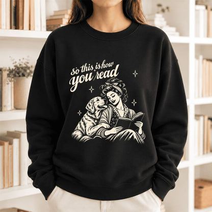 How You Read Labrador Retriever Softstyle Sweatshirt | Cozy Dog Mom Reader Gift Black