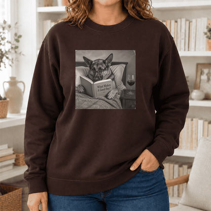 What Makes A Good Boy Crewneck Sweatshirt | Dog Lover Reader Gift Dark Chocolate