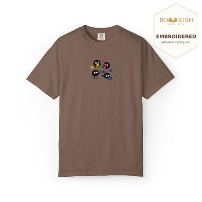 Embroidered Sprite Catching Star Candy Comfort Color ® T-shirt Book Lover Gift espresso