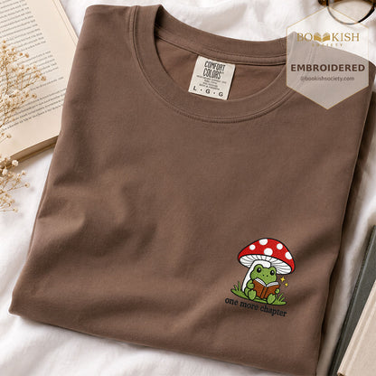 Embroidered One More Chapter Comfort Color ® T-shirt Book Lover Gift Espresso