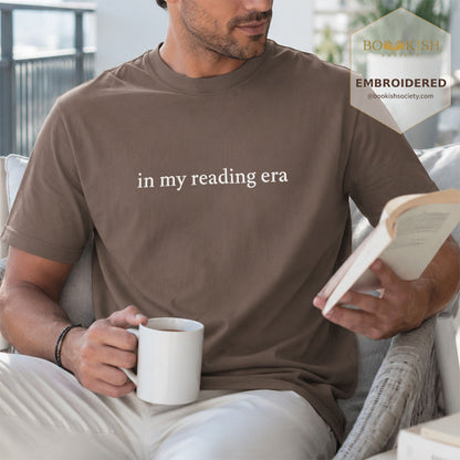 Embroidered In My Reading Era Comfort Color ® T-shirt Book Lover Gift Espresso