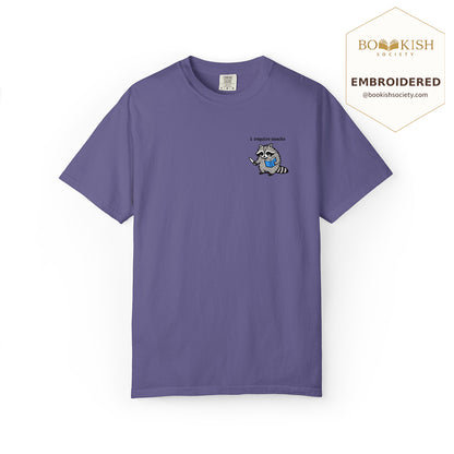 Embroidered I Require Snacks Comfort Color ® T-shirt Book Lover Gift Grape