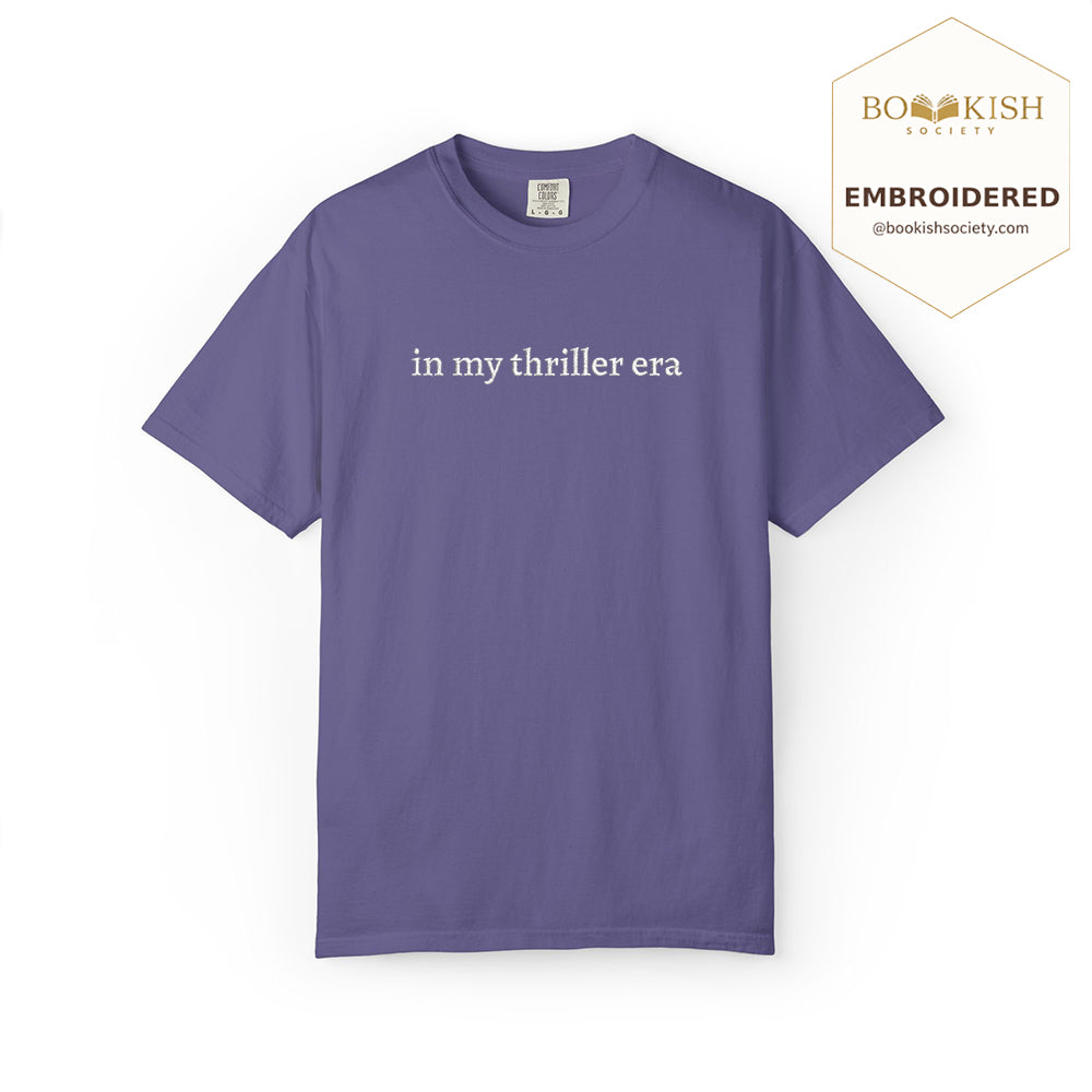 Embroidered In My Thriller Era Comfort Color ® T-shirt Book Lover Gift Grape
