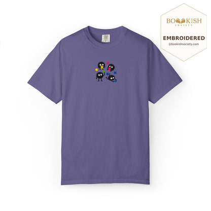 Embroidered Sprite Catching Star Candy Comfort Color ® T-shirt Book Lover Gift grape