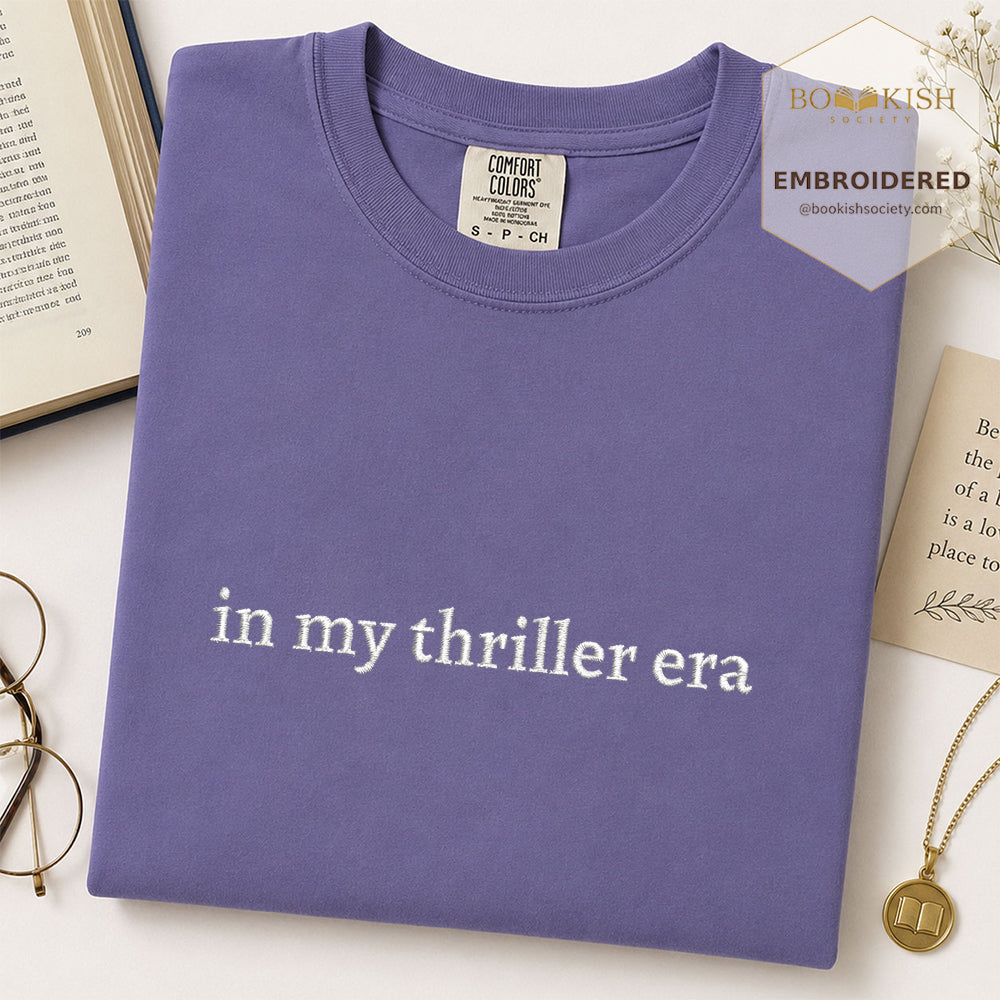 Embroidered In My Thriller Era Comfort Color ® T-shirt Book Lover Gift Grape