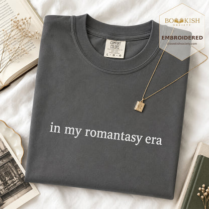 Embroidered in my fantasy romance era Comfort Color ® T-shirt Book Lover Gift Graphite