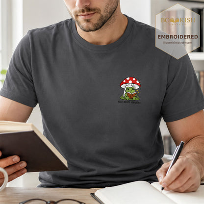 Embroidered One More Chapter Comfort Color ® T-shirt Book Lover Gift Graphite