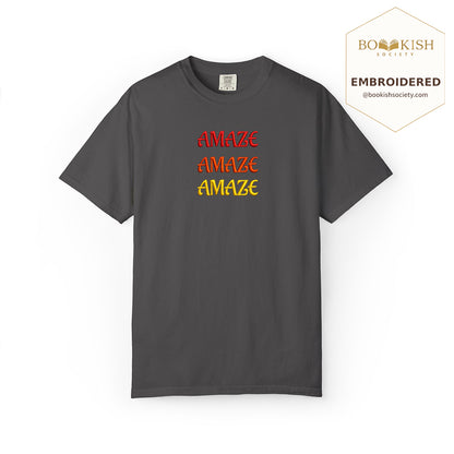 Embroidered Amaze Amaze Amaze Comfort Color ® T-shirt Book Lover Gift Graphite
